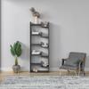 Ada Home Decor Bonaparte Modern Anthracite & White Bookcase 64.17'' H x 23.82'' W x 8.66'' D/Shelving Unit/Bookshelf view 1