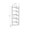 Ada Home Decor Bonaparte Modern Anthracite & White Bookcase 64.17'' H x 23.82'' W x 8.66'' D/Shelving Unit/Bookshelf view 2