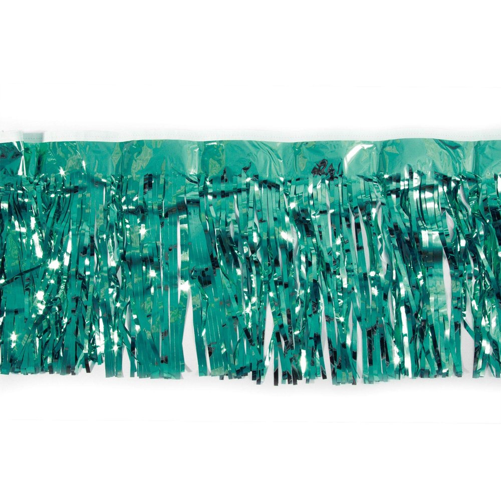 15" x 10' Teal Green Solid Christmas Fringe Party Streamer