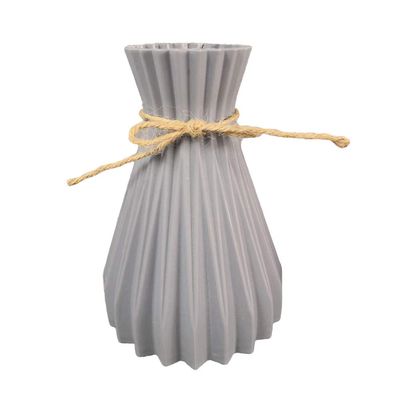 wpOP59NE Vases Decorative Cup Vase Plastic Vase Dried Flower Basket Holder Craft DIY Home Office Party Decoration Vase Home Decoration Grey