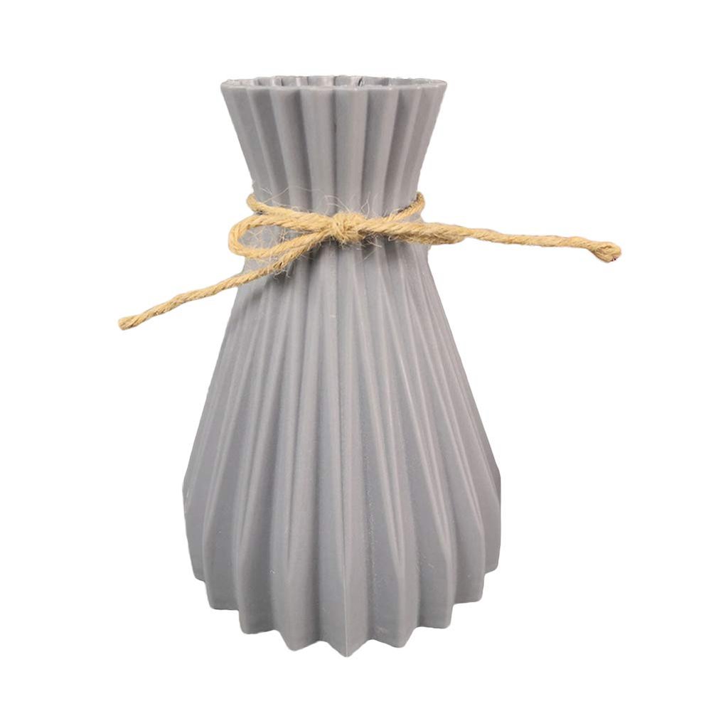 wpOP59NE Vases Decorative Cup Vase Plastic Vase Dried Flower Basket Holder Craft DIY Home Office Party Decoration Vase Home Decoration Grey