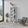 Ada Home Decor Bonaparte Modern White & Anthracite Bookcase 64.17'' H x 23.82'' W x 8.66'' D/Shelving Unit/Bookshelf view 4