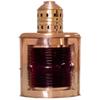 INDIA OVERSEAS TRADING CORP Copper Ship Lamp Large, Red (Port) with Oil Lamp. view 3