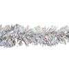 25'Silver and Clear Metallic Specialty Holographic Twist Novelty Christmas Garland view 1