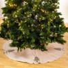 SARO LIFESTYLE Sapin de Nol Collection Beaded Christmas Design Tree Skirt, 72", Silver view 2