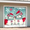 Christmas Snowmen Single Car Garage Door Banner - 7' x 8' view 2
