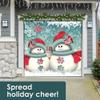 Christmas Snowmen Single Car Garage Door Banner - 7' x 8' view 4