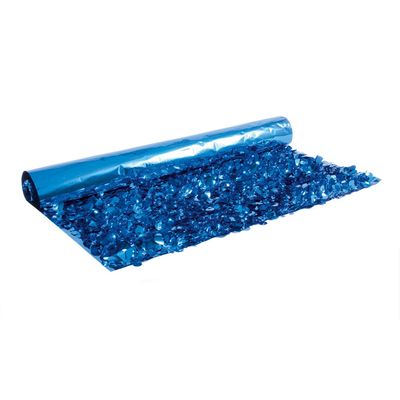 CC Home Furnishings 15' Blue Contemporary Metallic Floral Sheeting Party Streamers