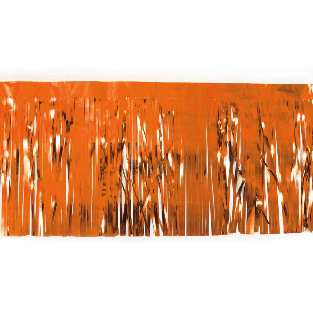 15" x 10' Tiger Orange Christmas Fringe Party Streamer