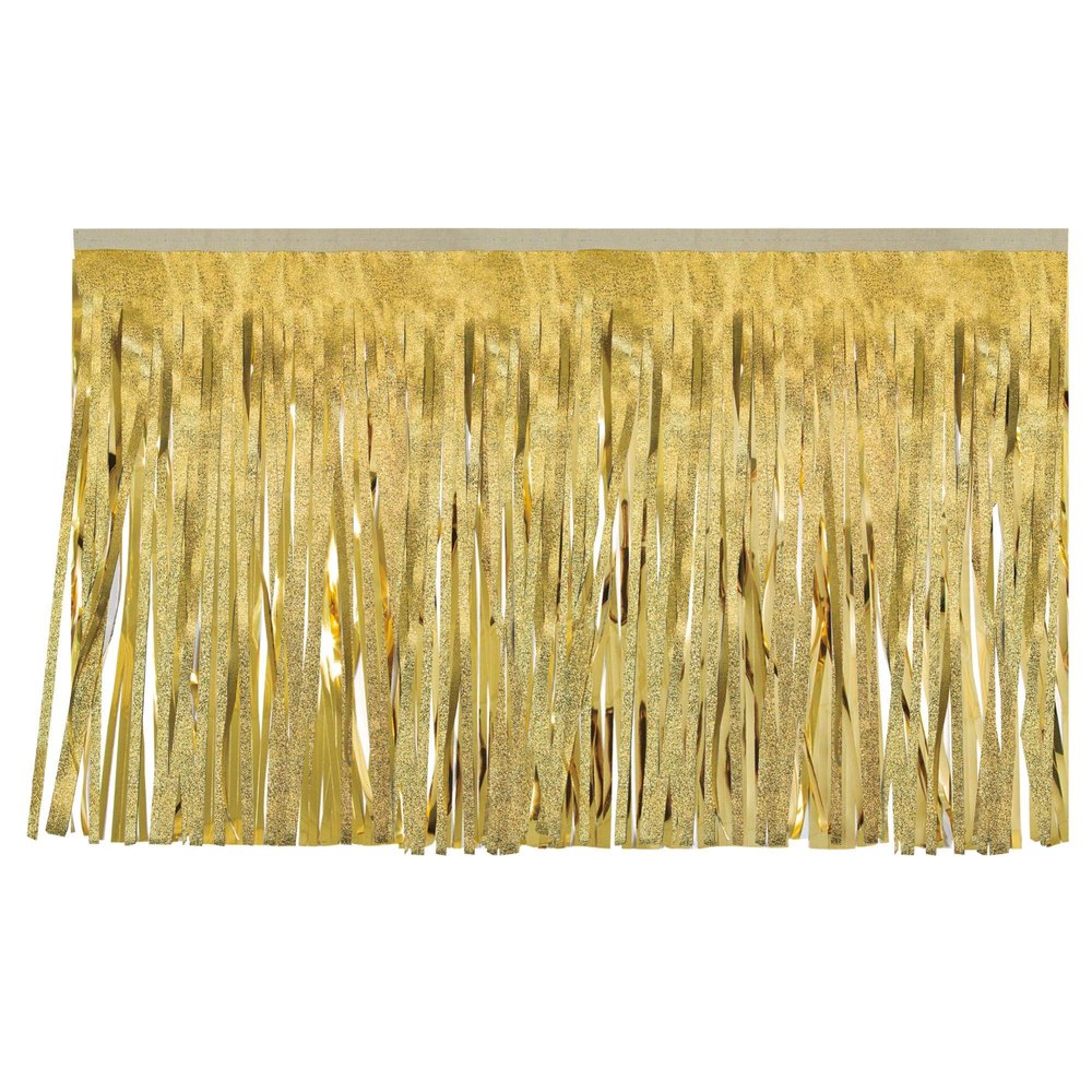 15" x 10' Gold Christmas Fringe Party Streamer