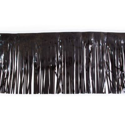 15" x 10' Black Christmas Fringe Party Streamer