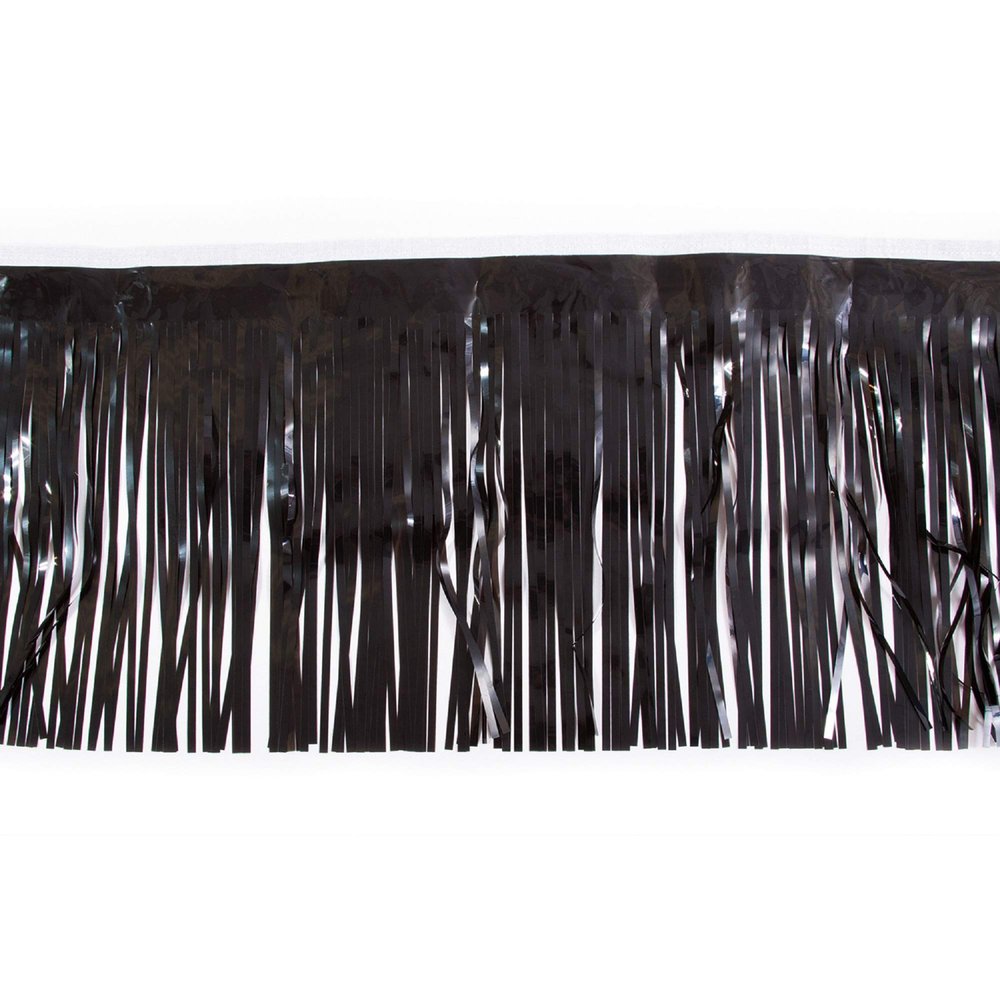 15" x 10' Black Christmas Fringe Party Streamer