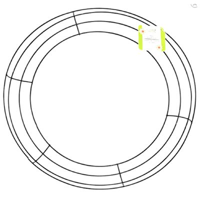 KGUH Round Metal Wire Circle Wreath Frame Form Hanger Green 14 Inch Set of 2