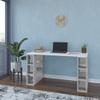 Ada Home Decor Dixon Home-Office-desks, 29.53'' H x 55.12'' W x 23.62'' D, White & Light Mocha view 1