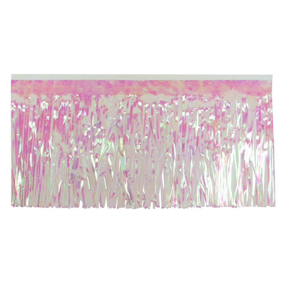 15" x 10' Pink and White Christmas Fringe Party Streamer