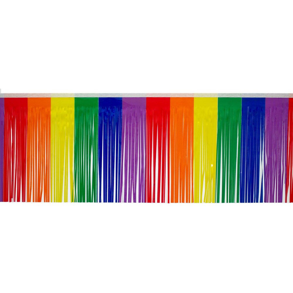 15" x 10' Yellow and Green Christmas Fringe Party Streamer