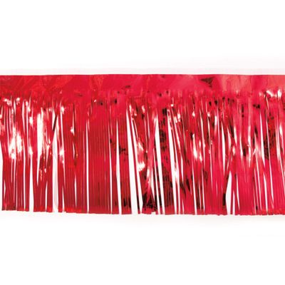 15" x 10' Candy Red Christmas Fringe Party Streamer