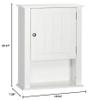 Thaweesuk Shop New White Wooden Medicine Cabinet Organizer Cabine Storage Shelf 1 Door Bathroom Wall Mount Kitchen Drawers Cupboard Floor Rack Toilet 20.47" H x 16.54" W x 7.09" D view 3