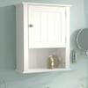 Thaweesuk Shop New White Wooden Medicine Cabinet Organizer Cabine Storage Shelf 1 Door Bathroom Wall Mount Kitchen Drawers Cupboard Floor Rack Toilet 20.47" H x 16.54" W x 7.09" D view 4