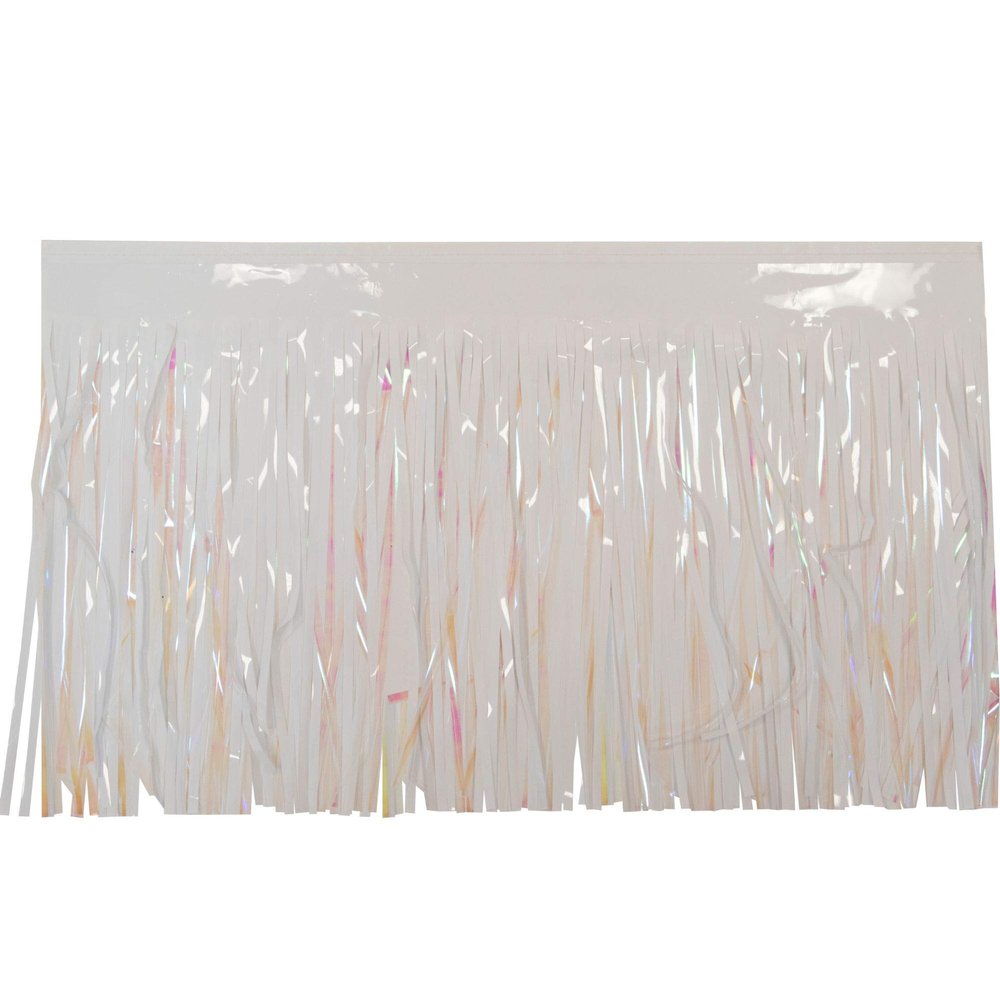 15" x 10' White Solid Christmas Fringe Party Streamer