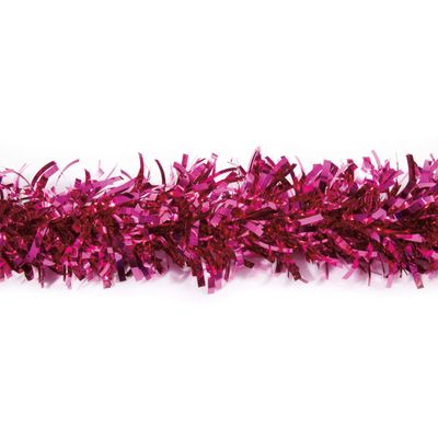 25' x 4" Magenta Twist Tinsel Traditional Christmas Garland - Unlit