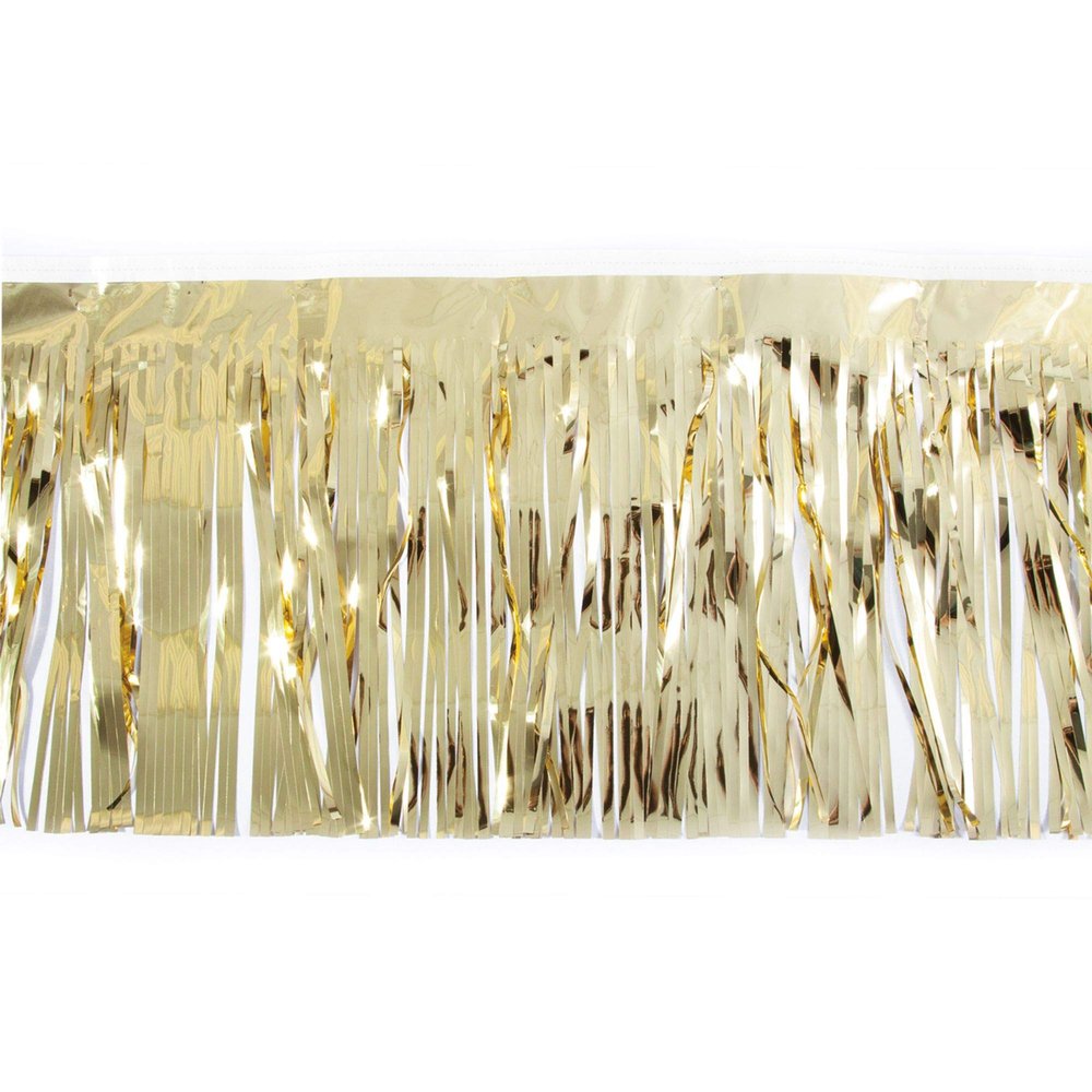 15" x 10' Gold Solid Christmas Fringe Party Streamer