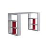 Ada Home Dcor Dania Home-Office-desks, 29.53'' H x 47.24'' W x 22.44'' D, White & Burgundy view 3