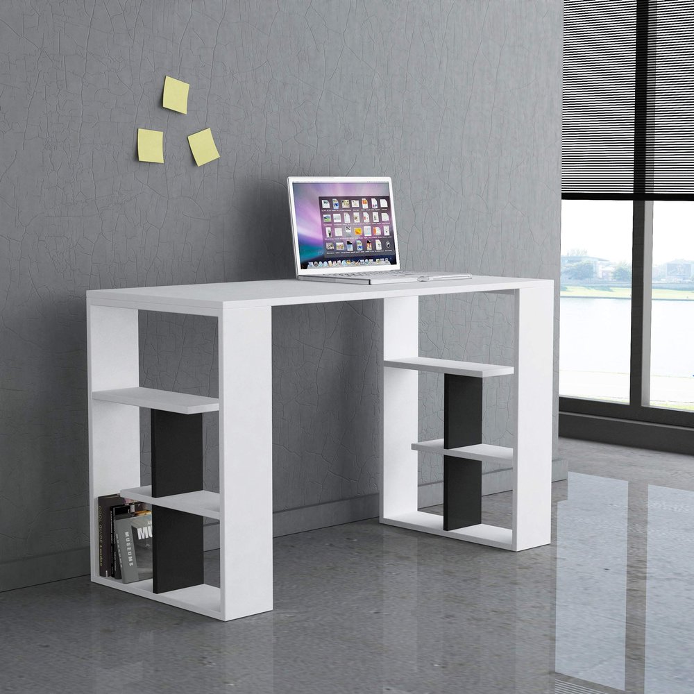 Ada Home Decor Dania Home-Office-desks, 29.53'' H x 47.24'' W x 22.44'' D, White & Anthracite
