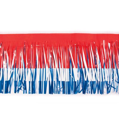 15" x 10' Red and White Christmas Fringe Party Streamer