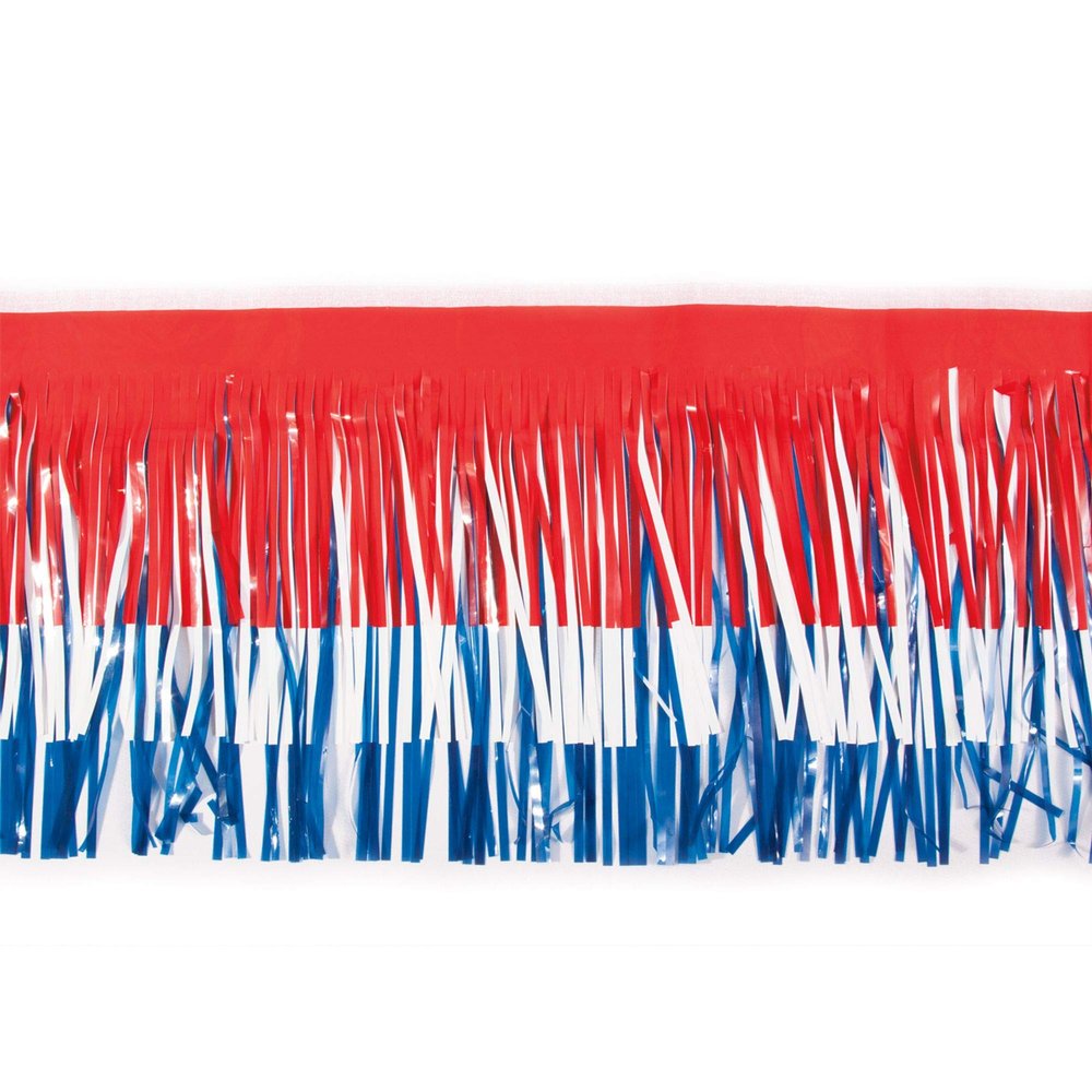 15" x 10' Red and White Christmas Fringe Party Streamer