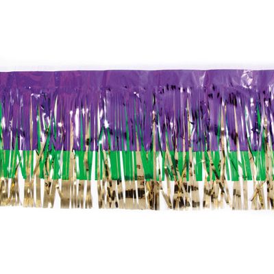 15" x 10' Purple and Green Christmas Fringe Party Streamer