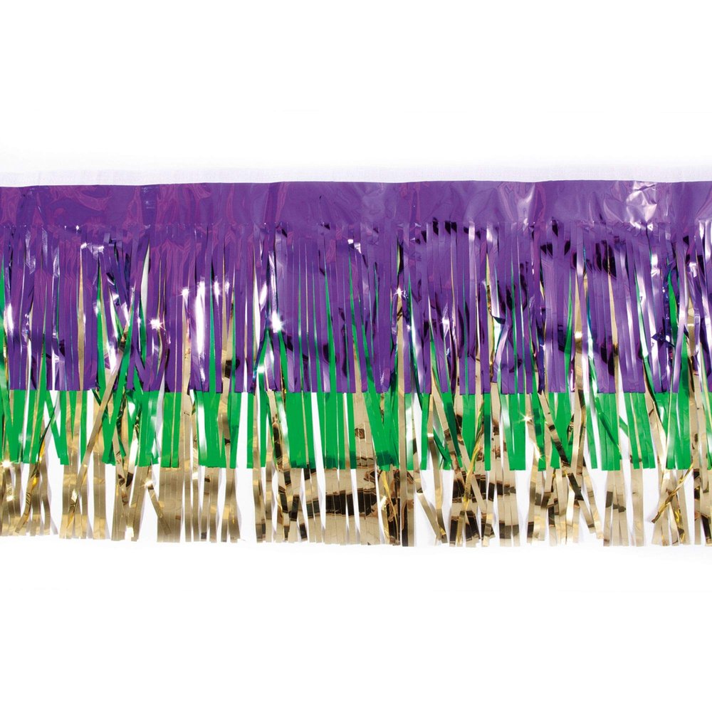 15" x 10' Purple and Green Christmas Fringe Party Streamer