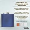 Murano Stainless Steel Hip Flasks 6 oz. Set of 10, Bulk Pack - Screw on Cap, Great for Wedding Party Gifts, Groomsmen Gifts, Outdoor Activities - Blue view 2