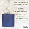 Murano Stainless Steel Hip Flasks 6 oz. Set of 10, Bulk Pack - Screw on Cap, Great for Wedding Party Gifts, Groomsmen Gifts, Outdoor Activities - Blue view 4