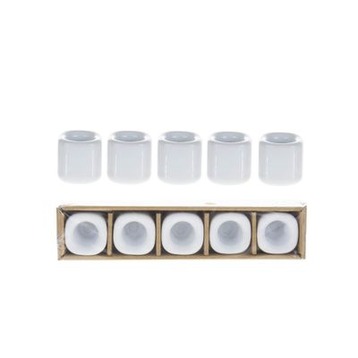 Mega Candles 5 pcs 3/4 Inch Diameter White Ceramic Chime Ritual Spell Candle Holders, Great for Casting Chimes, Rituals, Spells, Vigil, Witchcraft, Wiccan Supplies & More