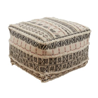 SARO LIFESTYLE Printed and Tufted Floor Pouf