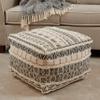 SARO LIFESTYLE Printed and Tufted Floor Pouf view 2