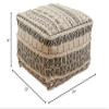 SARO LIFESTYLE Printed and Tufted Floor Pouf view 3