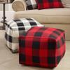 SARO LIFESTYLE Buffalo Plaid Pouf view 2