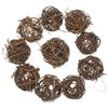 10 Pack Natural Wicker Rattan Balls for Home Decor - 2.36 inch Vase Fillers, Centerpiece, Wedding & Christmas Decor, Small Animal Chew Toys for Rabbits, Guinea Pigs, Brown view 1