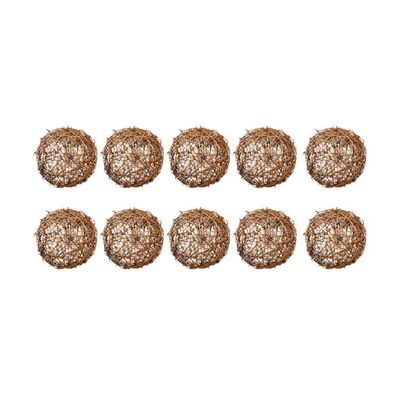 10pcs Wicker Rattan Balls Natural Grapevine Ball Ornament Parrot Bird Chew for Christmas Party Garden Wall Decoration 5cm