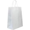 FMP Brands 250 Pack White Paper Bags with Handles 13 x 10 x 5Inch 12 LB Twisted Rope Retail Shopping Gift Durable Bleached Barrel Sack view 4