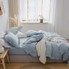 4 Pieces Vintage Stone Washed Cotton Bedding Sets Girls Princess Ruffle Duvet Cover Pillowcases Full Queen Size Bed Sheets White/Pink/Sage Green/Grey (41YS-5-Light Blue, Full Size 4pcs) view 3