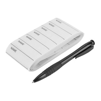 Speaker Box Terminal Cup,Clothing Name Label 200 Pcs with 1 Pen,White Woven Custom Clothing Tags,Writable Tags Sew or Iron on Labels for Children's Uniform (Daycare,Nursery,Care Homes)