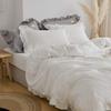 4 Pieces Vintage Stone Washed Cotton Bedding Sets Girls Princess Ruffle Duvet Cover Pillowcases Full Queen Size Bed Sheets White/Pink/Sage Green/Grey (41YS-1-White, Full Size 4pcs) view 4