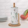 Dibiao Wood Paper Towel Holder Paper Towel Holder 11.8in H-Heavy Kitchen Paper Hanger Rack Desktop Roll Paper Towel Holder Stand Dispenser Kitchen Bathroom Accessory view 4