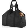 BONTHEE Extra Large Waterproof Firewood Log Carrier Canvas Firewood Holder Indoor with Shoulder Strap and Top Handles Contained Weight-Relief Pad for Easy Carry - Black view 1