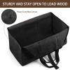 BONTHEE Extra Large Waterproof Firewood Log Carrier Canvas Firewood Holder Indoor with Shoulder Strap and Top Handles Contained Weight-Relief Pad for Easy Carry - Black view 2