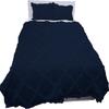 3 Piece Cross Ribbon Ruffle Duvet Cover Set with Zipper & Corner Ties 800 Thread Count 100% Egyptian Cotton Premium Hotel Class Decorative Bedding(Oversized Super King, Navy) view 2