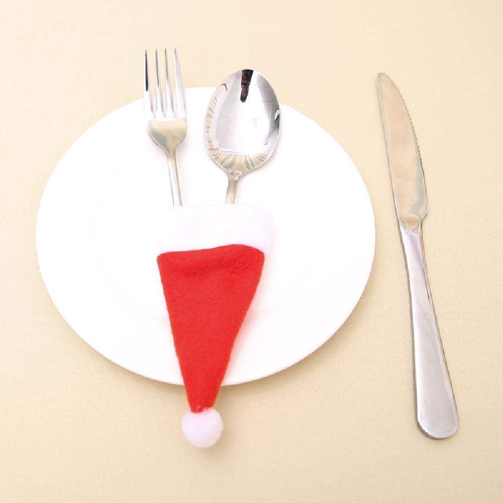 Christmas decorations Christmas hat non woven hat Christmas hat knife fork set Christmas wine bottle decoration 30pcs